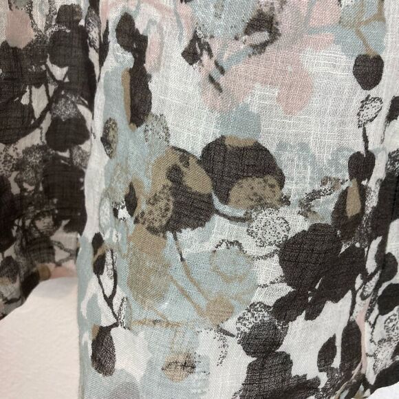 Lafayette 148 trumpet skirt in muted modern pastel print lined linen blend - Picture 4 of 8